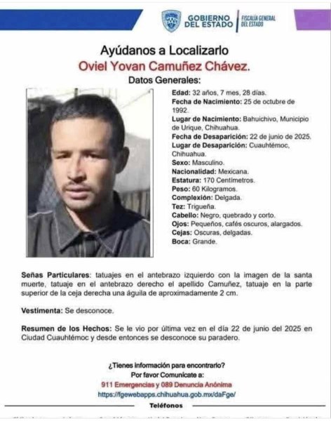 Desaparece en Cuauhtémoc