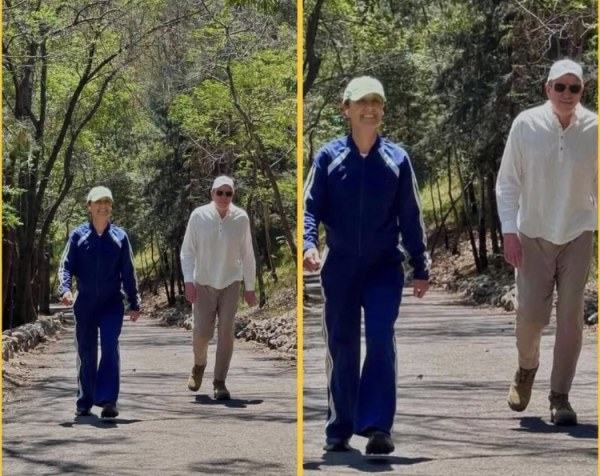 Paseo en pareja: Presidenta comparte caminata junto a su esposo