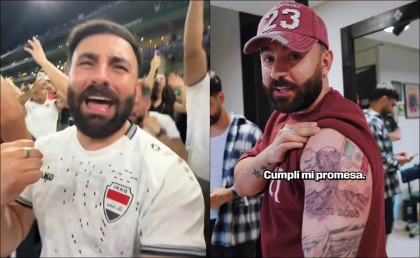 Aficionado de Irak se tatúa la bandera mexicana y el Cerro de la Silla