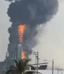 Se registra fuerte incendio en la Refinería de Dos Bocas