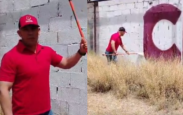 Borra priista pinta de bardas de Cruz