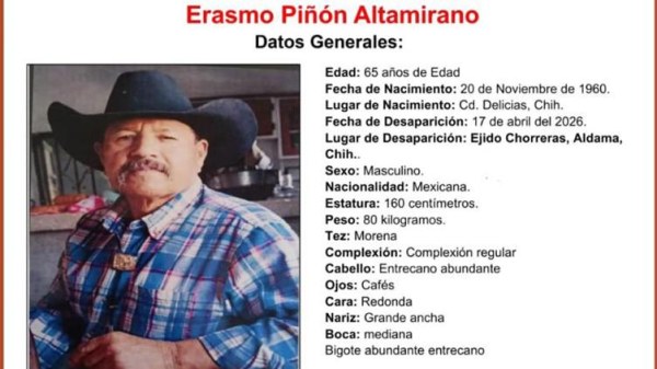 Desaparece en Aldama