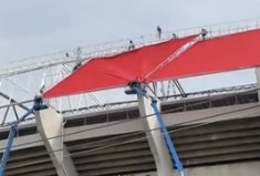 Viento daña el Estadio Banorte
