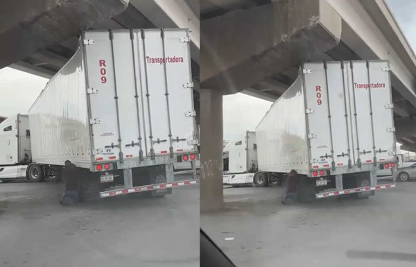 Tráiler se atora en puente del Canal y causa caos vial