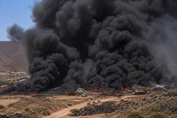 Incendio de llantas supera las 8 horas; humo afecta la ciudad