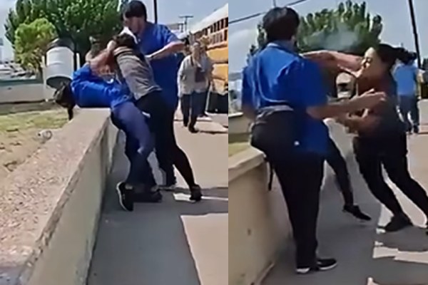 Mujeres se agarran a golpes afuera de maquiladora