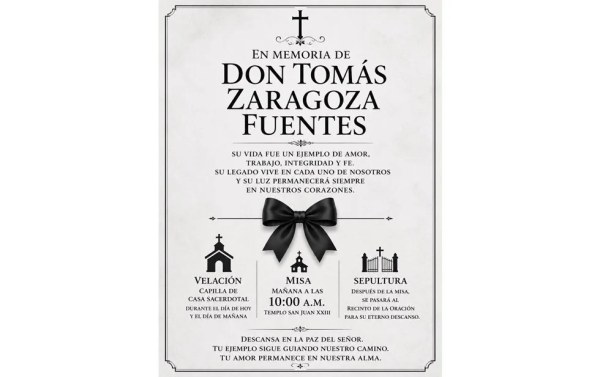 Fallece empresario juarense Tomás Zaragoza Fuentes