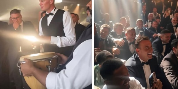 Haaland desata la locura con el «remo vikingo» en la boda de Donnarumma