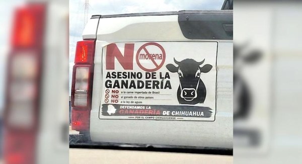 Ganaderos colocan calcas antiMorena