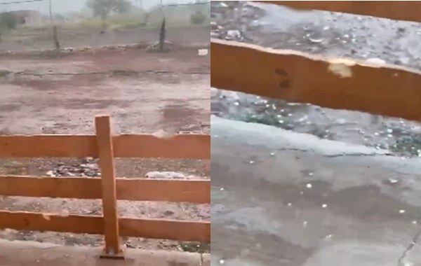 Cae granizo al sur
