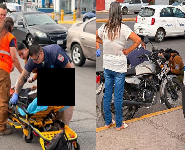 Motociclista queda lesionado tras choque