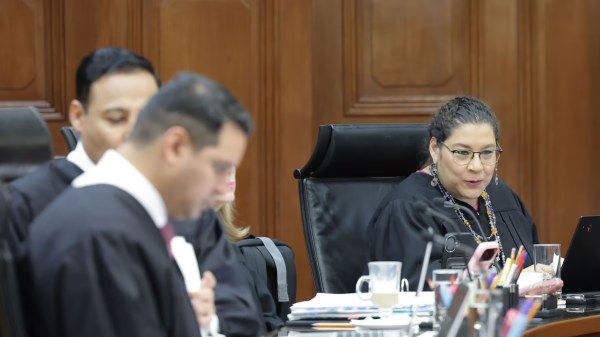 Se pelea Lenia Batres en sesión