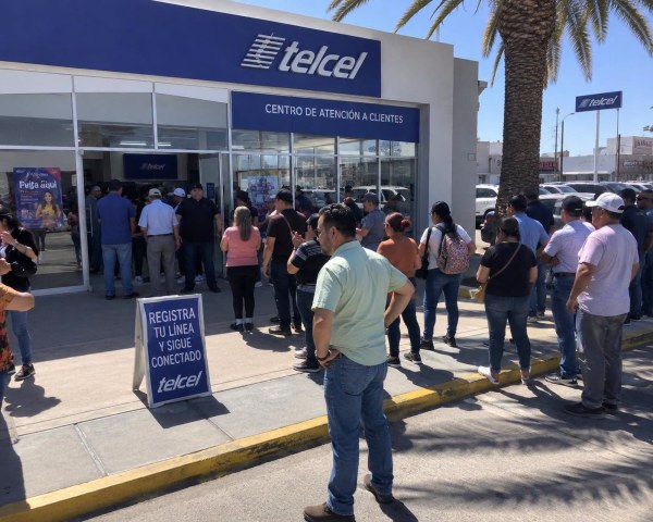 Abarrotan Telcel tras suspensión de líneas