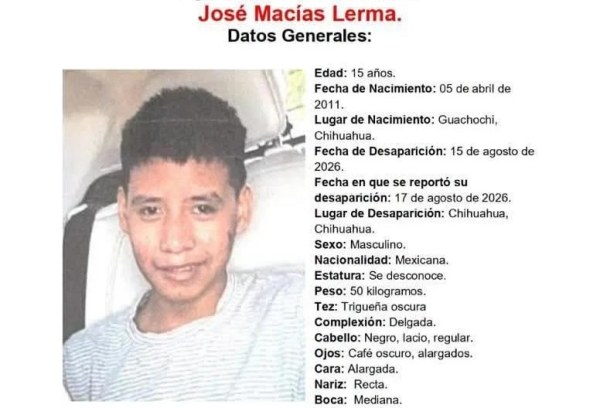 Desaparece menor en Chihuahua