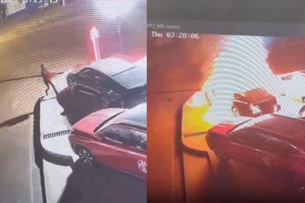 Difunden video donde prendieron fuego a 5 autos de la MG