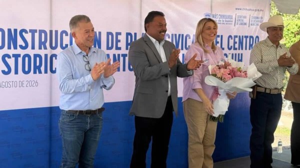 Maru Campos arranca construcción de Plaza Cívica en Julimes