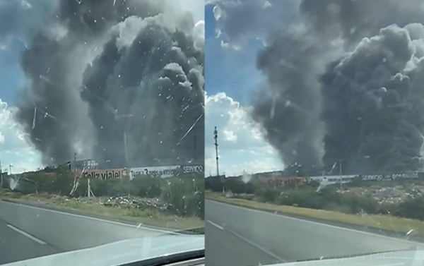 Fuerte incendio en carretera a Cuauhtémoc