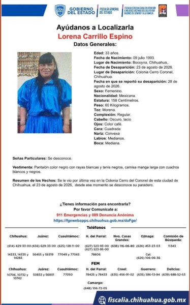Desaparece mujer en Cerro Coronel