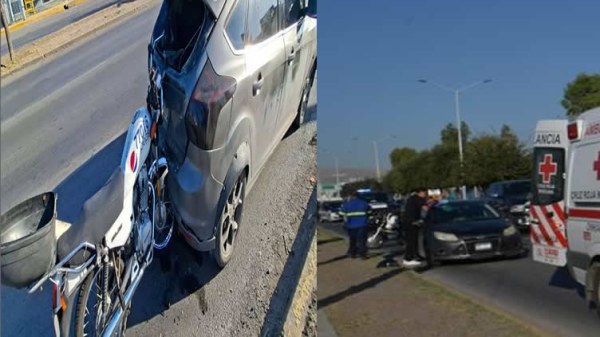 Se impacta motociclista en la Homero