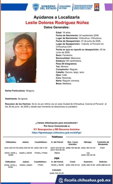 Desaparece en El Porvenir