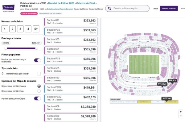 ¡Una locura! venden boletos para el México vs Inglaterra en 2.3 mdp