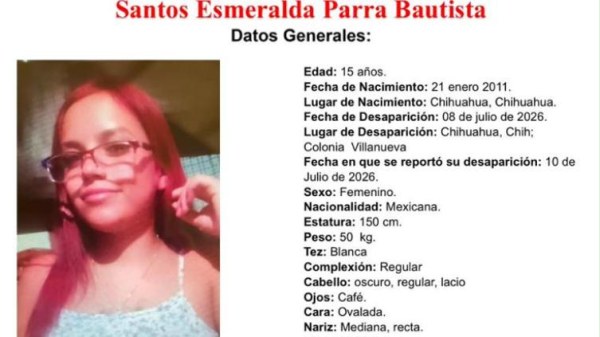 Desaparece adolescente en Chihuahua