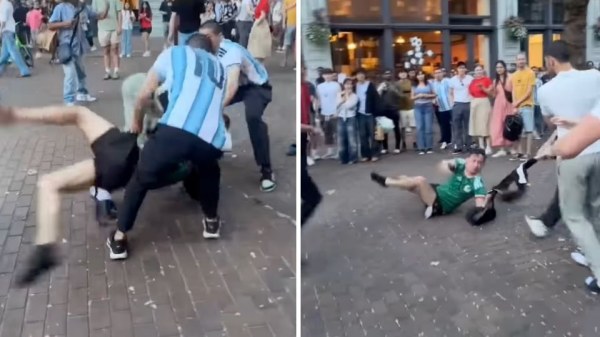 Cuatro aficionados de Argentina golpean a uno de México