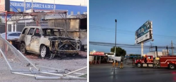 Provocan incendio de vehículos en autolavado