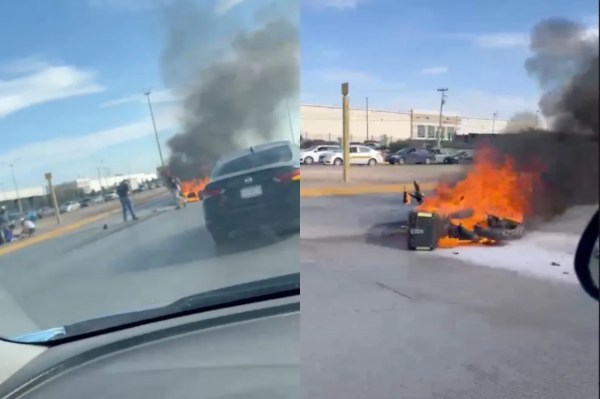Se incendia motocicleta tras choque