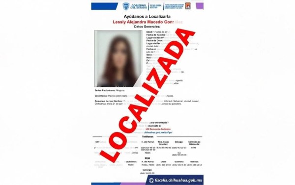 Localizan a adolescente desaparecida