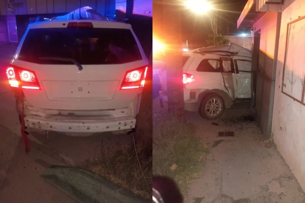 Choca con caseta de seguridad