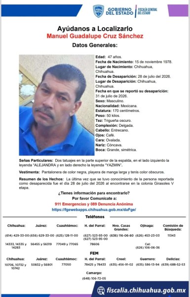 Desaparece en Chihuahua