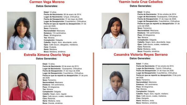 Hallan sanas y salvas a cuatro menores desaparecidas