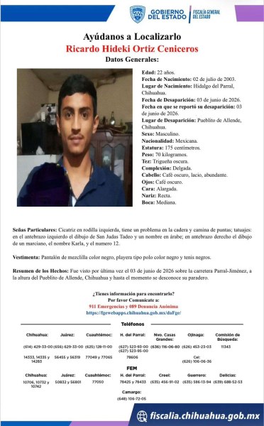 Desaparece en carretera a Jiménez