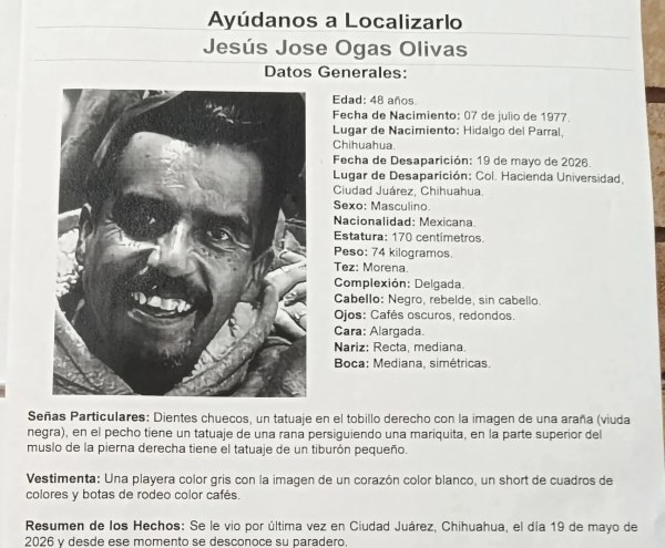Desaparece parralense en Juárez