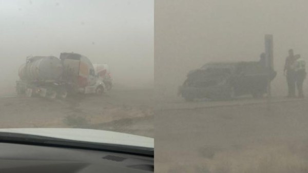 Chocan en carretera a Juárez por tolvaneras