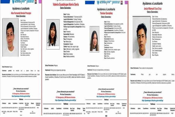 Alerta de Búsqueda: Cuatro Adolescentes Desaparecidos en Cuauhtémoc