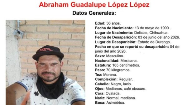 Desaparece deliciense en Durango