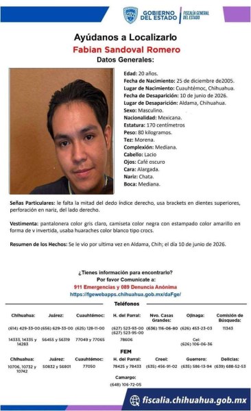 Desaparece en Aldama