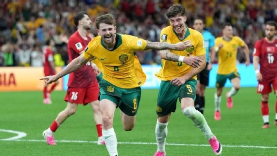 Australia vence 2-0 a Turquía