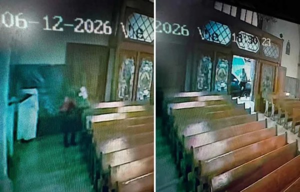 Mujer roba pertenencias dentro de iglesia