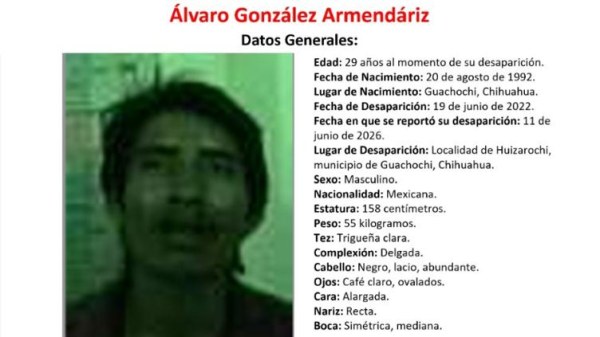 Desapareció hace cuatro años en Guachochi