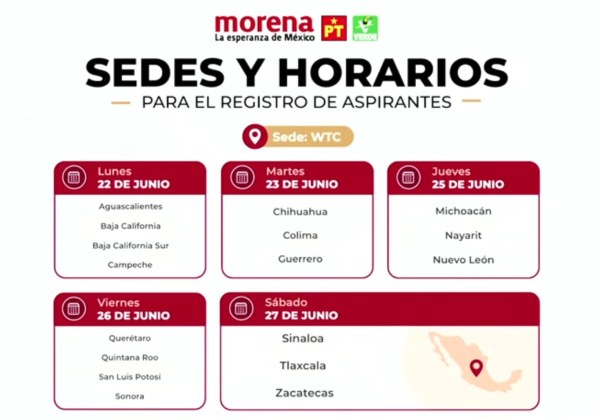 Anuncia Morena registro de aspirantes