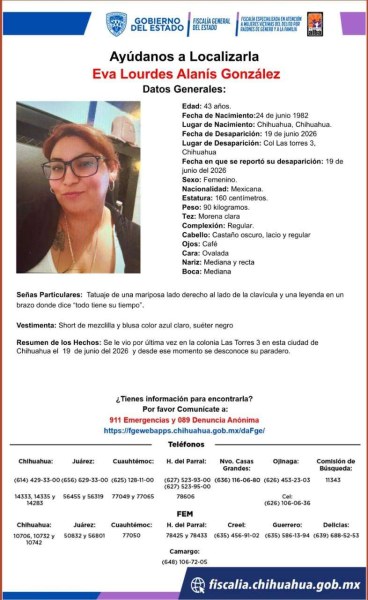 Desaparece en colonia Las Torres 3