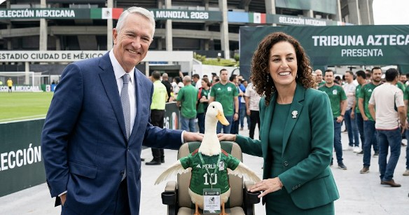 Salinas Pliego y Sheinbaum “se disputan” al Pato Merlín