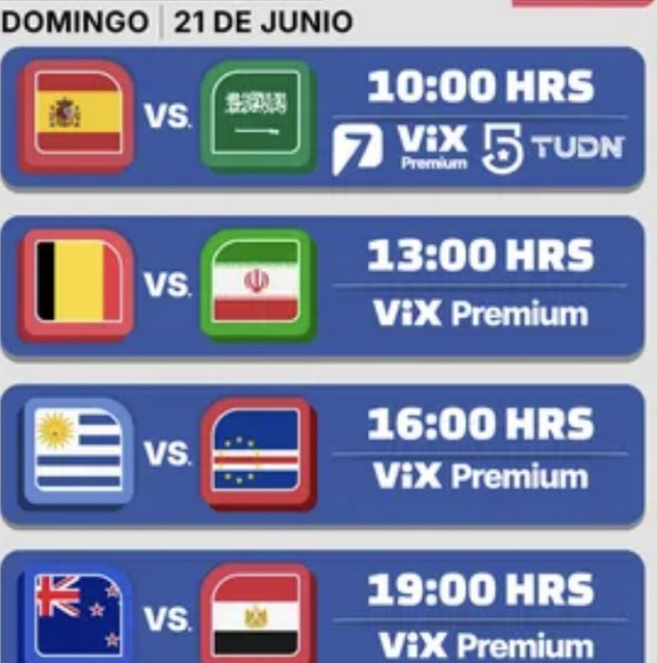 Mundial 2026: Dónde y a qué hora ver los partidos de hoy domingo