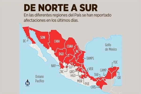 Afecta CFE a 20 estados