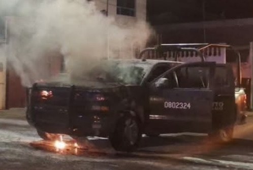 Se incendia vehículo del Ejército Mexicano