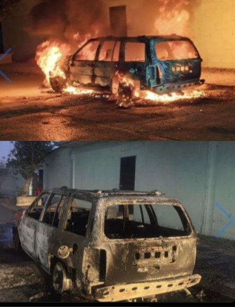 Cortocircuito reduce a cenizas un Jeep en la colonia Fray García