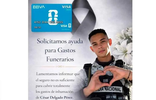Piden apoyo para gastos funerarios de Guardia Nacional